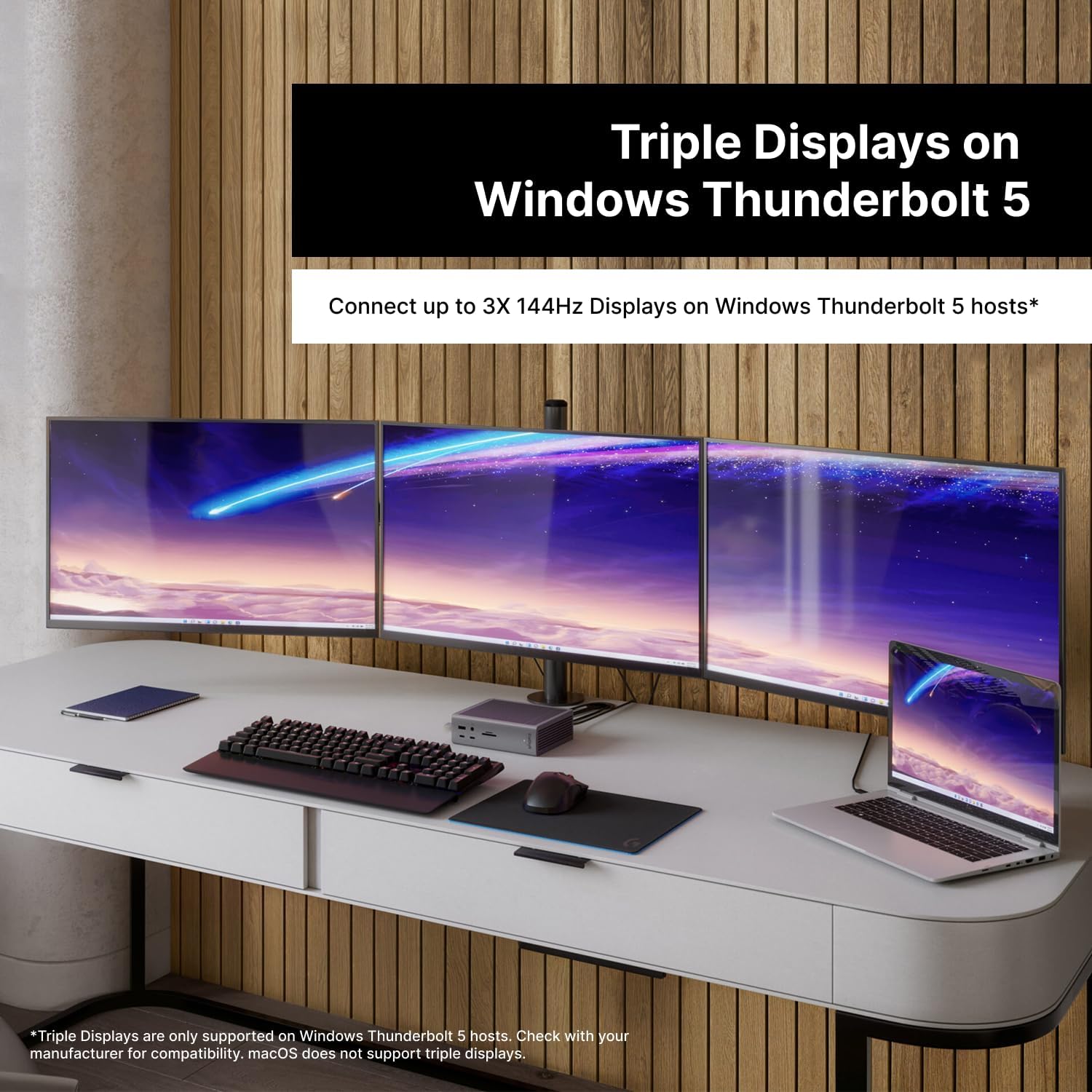 CalDigit TS5 Plus - Thunderbolt 5 Dock - 20 Port 10GbE  140W Dedicated Host Charging  Thunderbolt 5 x3  USB 10Gb/s x10  Dual USB Controllers  Up to Dual 8K 60Hz Displays  1.0m Braided Cable  330W PSU