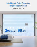 ECOVACS WINBOT Mini Window Cleaning Robot - Compact Design, Dual Nozzles with Ultrasonic Spray, 9-Stage Protection System, Intelligent Path Planning, 3 Cleaning Modes, Anti-Slipping System