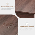 GarveeHome Farmhouse Dining Table for 4-6 People, 63 in Long Kitchen Tables with Wooden Sturdy Frame, 5 ft Large Rectangular Dinner Table for Dining Room, Kitchen, Black, Brown Non-extendable