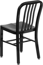 Flash Furniture Commercial Grade Black Metal Indoor-Outdoor Chair