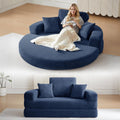 71" Boneless Couch Sofa Bed Oversized Round Couch 2-in-1 Foldable Floor Loveseat Sofa for Living Room and Apartment No Assembly.(Blue, 71")