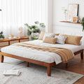 Giantex 14 Inch King Wood Platform Bed Frame, Minimalist Style Mattress Foundation with Solid Rubber Wood, Heavy Duty Slat Support, Without Headboard, Easy Assembly, No Box Spring Needed, Walnut