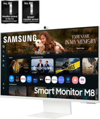 Samsung 32” Smart Monitor M8 (M80F) 4K UHD Display  Samsung Vision AI  Smart TV Apps  Gaming Hub  USB-C  HDMI and USB-A  White  LS32FM803UNXZA  2025