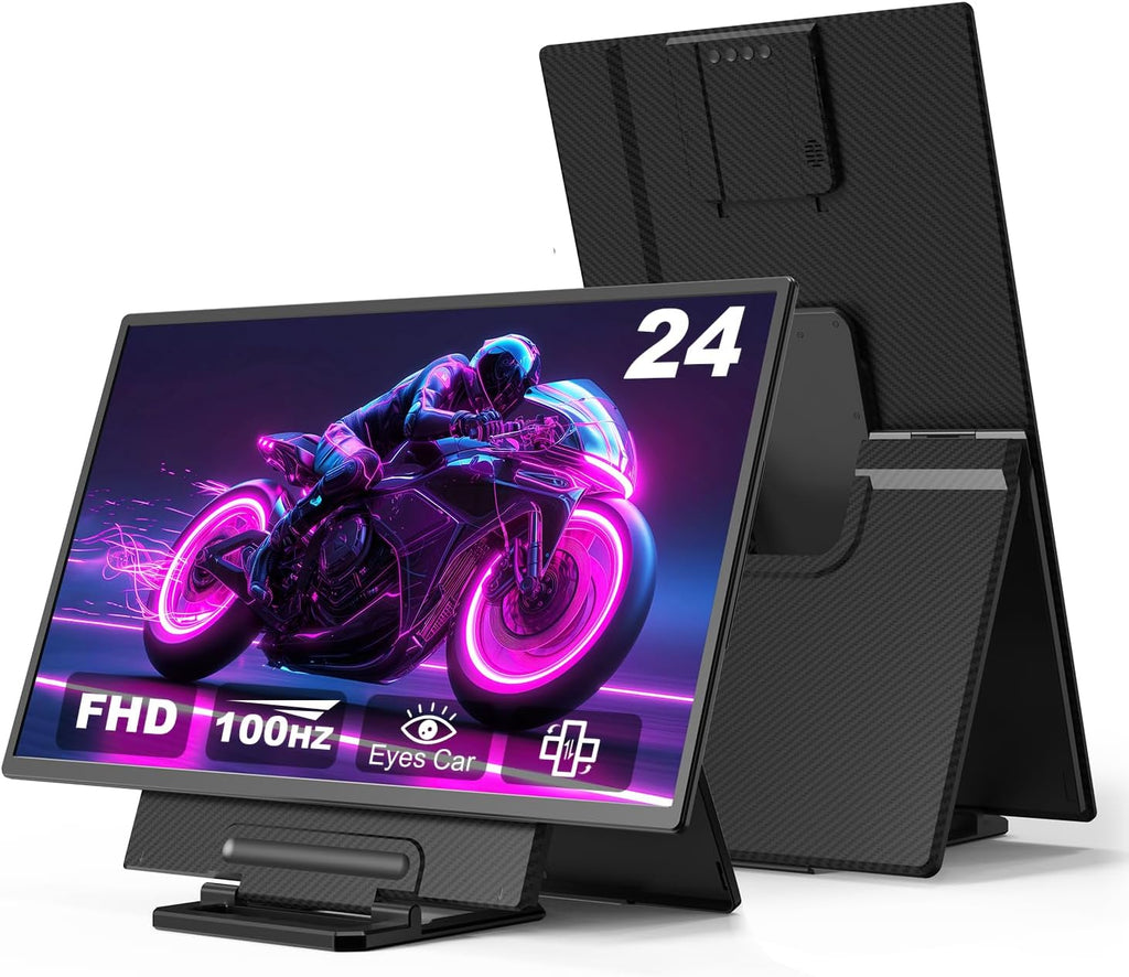24" Large Portable Monitor  1080P FHD 100Hz Laptop Screen Extender  125% sRGB IPS Monitor Extender  USB C HDMI Office Gaming with Detachable Stand  Travel monitor for Window MAC Phone Xbox Switch
