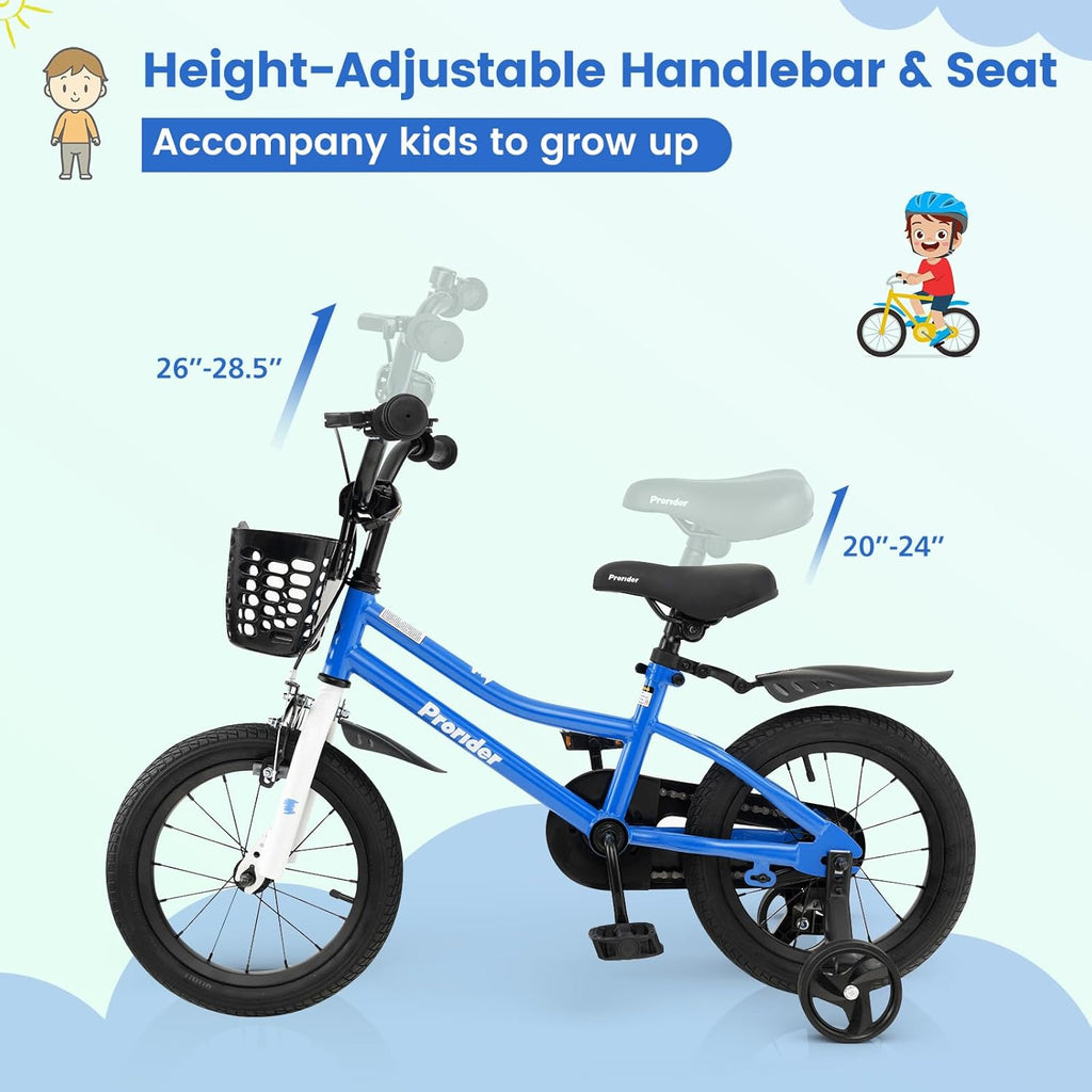 BABY JOY Kids Bike, 12 14 16 18 Inch Boys Girls Bike for 3-8 Years w/Training Wheels, 20 Inch Children Bicycle for 8+ Teens w/Kickstand, Handbrake, Coaster Brake & Removable Basket, Sporty Bicycle