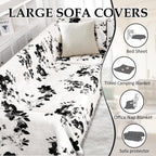 1OO% Waterproof Sectional Couch Covers for Dogs L Shaped Corner Sofa Cover Washable Chenille Sofa Slipcovers Blanket Modern Jacquard Pet Furniture Protector (91"x252", Black Flower)