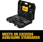 DEWALT 142 Piece Mechanics Tool Set, 1/4 Inch and 3/8 Inch Drive, SAE and Metric (DWMT45425)