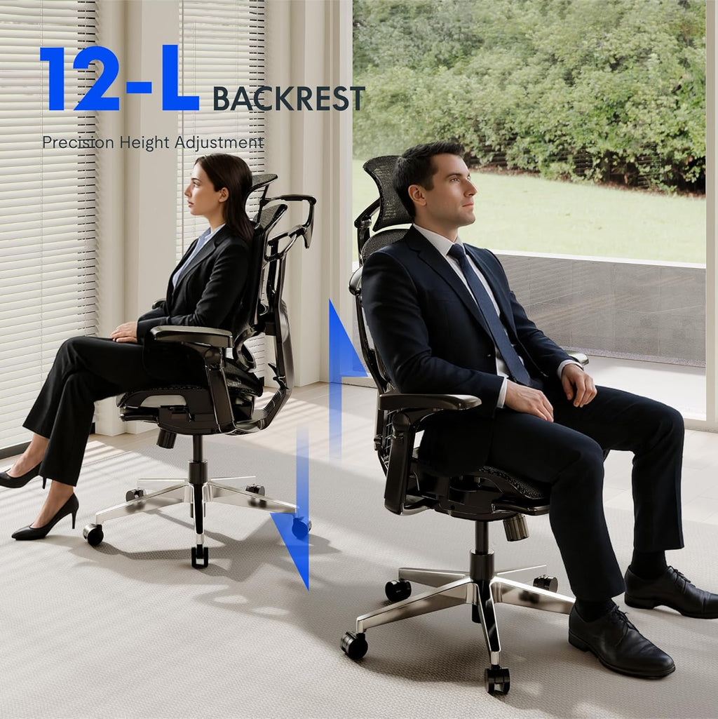 FLEXISPOT ErgoX-PRO Ergonomic Office Chair with Footrest Black – Cloudtech Cushion, 5D Lumbar, 7D Armrests, 4D Headrest, 551LBS Capacity – Office, Gaming, Home