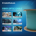 CableWholesale 1000ft Aqua 12-Strand Fiber Optic Cable Multimode 50/125 OM4  Corning ClearCurve  Plenum Rated  High-Speed 10G  Indoor - Advanced Network Solution