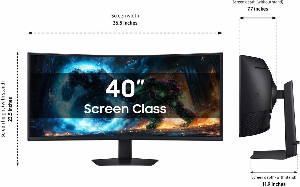 Samsung 40” Odyssey G7 (G75F) WUHD Resolution  180Hz  Curved Gaming Monitor  1ms Response Time (GtG)  VESA DisplayHDR™ 600  AMD FreeSync™ Premium Pro  LS40FG75DENXZA  2025
