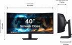 Samsung 40” Odyssey G7 (G75F) WUHD Resolution  180Hz  Curved Gaming Monitor  1ms Response Time (GtG)  VESA DisplayHDR™ 600  AMD FreeSync™ Premium Pro  LS40FG75DENXZA  2025
