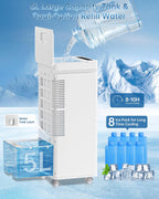 Portable Air Conditioners, Swamp Cooler Portable AC Unit for Room, Windowless Cooling Fan That Blow Cold Air w/Remote 5L Tank 12 Speeds 9H Timer, Evaporative Air Cooler for Bedroom Garage (White)