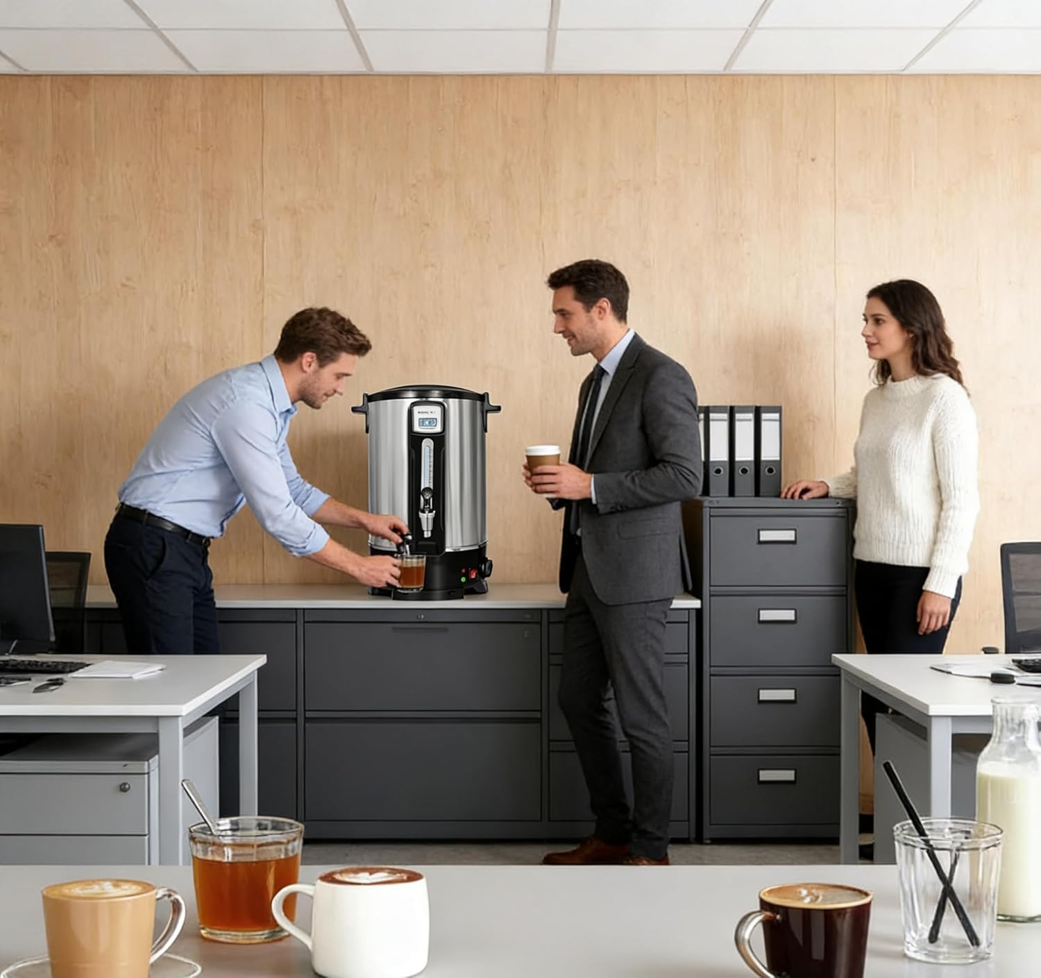 Commercial Coffee Urn 100 Cups（20L, Stainless Steel Large-Capacity Coffee Maker for Catering, Events, Offices & Restaurants, Fast Brew & Keep Warm Function