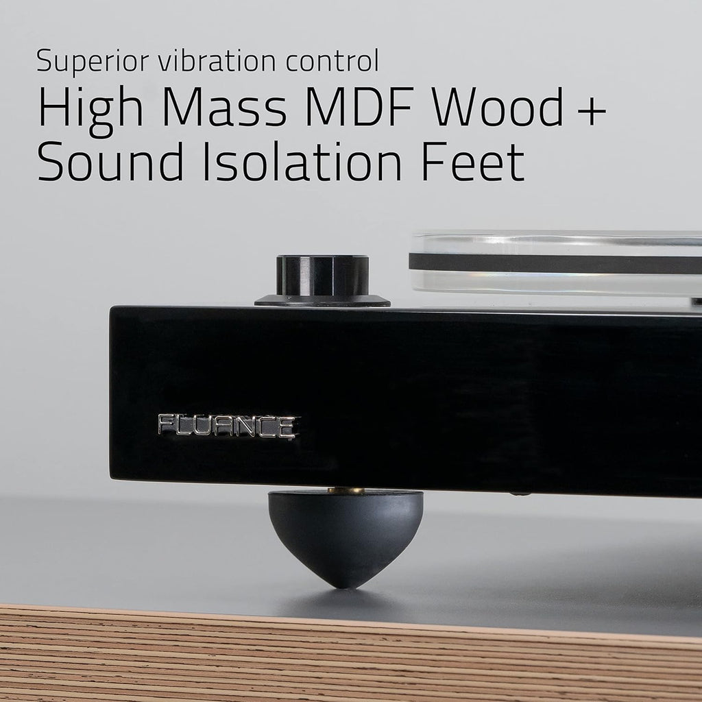 Fluance RT85 Turntable with Ortofon Cartridge  Acrylic Platter  Speed Control  and Vibration Isolation - Walnut