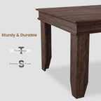 GarveeHome Farmhouse Dining Table for 6-8 People, 71 in Long Kitchen Tables with Wooden Sturdy Frame, 6 ft Large Rectangular Dinner Table for Dining Room, Kitchen, Dark Walnut, 71" Non-extendable