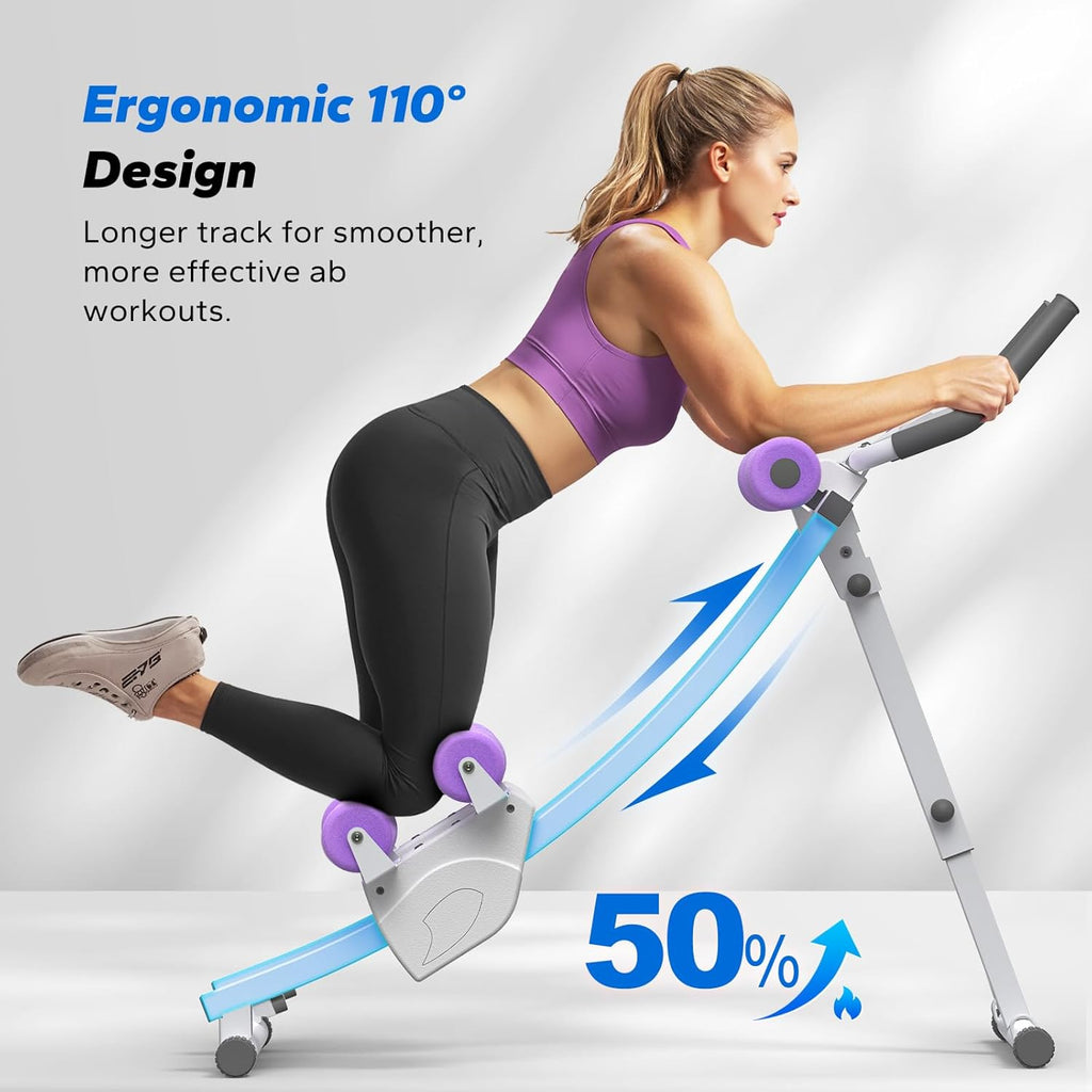 MERACH Ab Machine, Adjustable Ab Trainer Machine, AB Workout Equipment for Home Gym, Independent Dual Tracks for Mountain Climber, Foldable for Home Exercise, Load Capacity 440 LBS