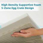 SAPHREAS Memory Foam Mattress Topper King Size, Back Pain & Pressure Relief, 3" Cooling Gel Memory Foam and 1" Soft Ventilated Mattress Pad Cover, 5-Zone Egg Crate Bed Topper