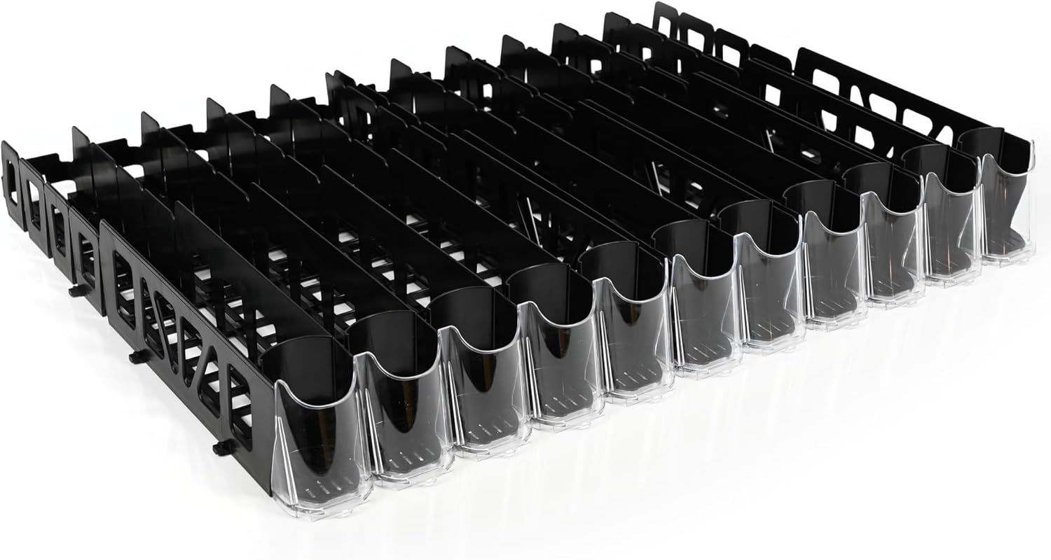 Display Technologies Drink Organizer for Fridge, Visi-Fast Spring-Loaded Beverage Glides for 12oz slim, 11-Wide, 24" D, 6-Pack