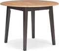 Signature Design by Ashley Gesthaven Contemporary Dining Drop Leaf Table with 4 Legs, Light Brown & Dark Brown