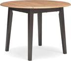 Signature Design by Ashley Gesthaven Contemporary Dining Drop Leaf Table with 4 Legs, Light Brown & Dark Brown