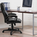 Furmax Office Executive Chair High Back Adjustable Managerial Home Desk Chair, Swivel Computer PU Leather Chair with Lumbar Support (2, Black)