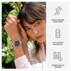 Garmin Lily® 2 Active  Small and Stylish Smartwatch  Built-in GPS  Hidden Display  Patterned Lens  Up to 9 Days Battery Life  Lunar Gold with Bone Silicone Band