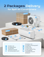 Tehanld Mini Split Ac/Heating System - 12000 BTU Mini Split Air Conditioner with Heat Pump, 19 SEER2 230V Energy Efficient AC Unit Up to 750 Sq.Ft, Complete Installation Kit