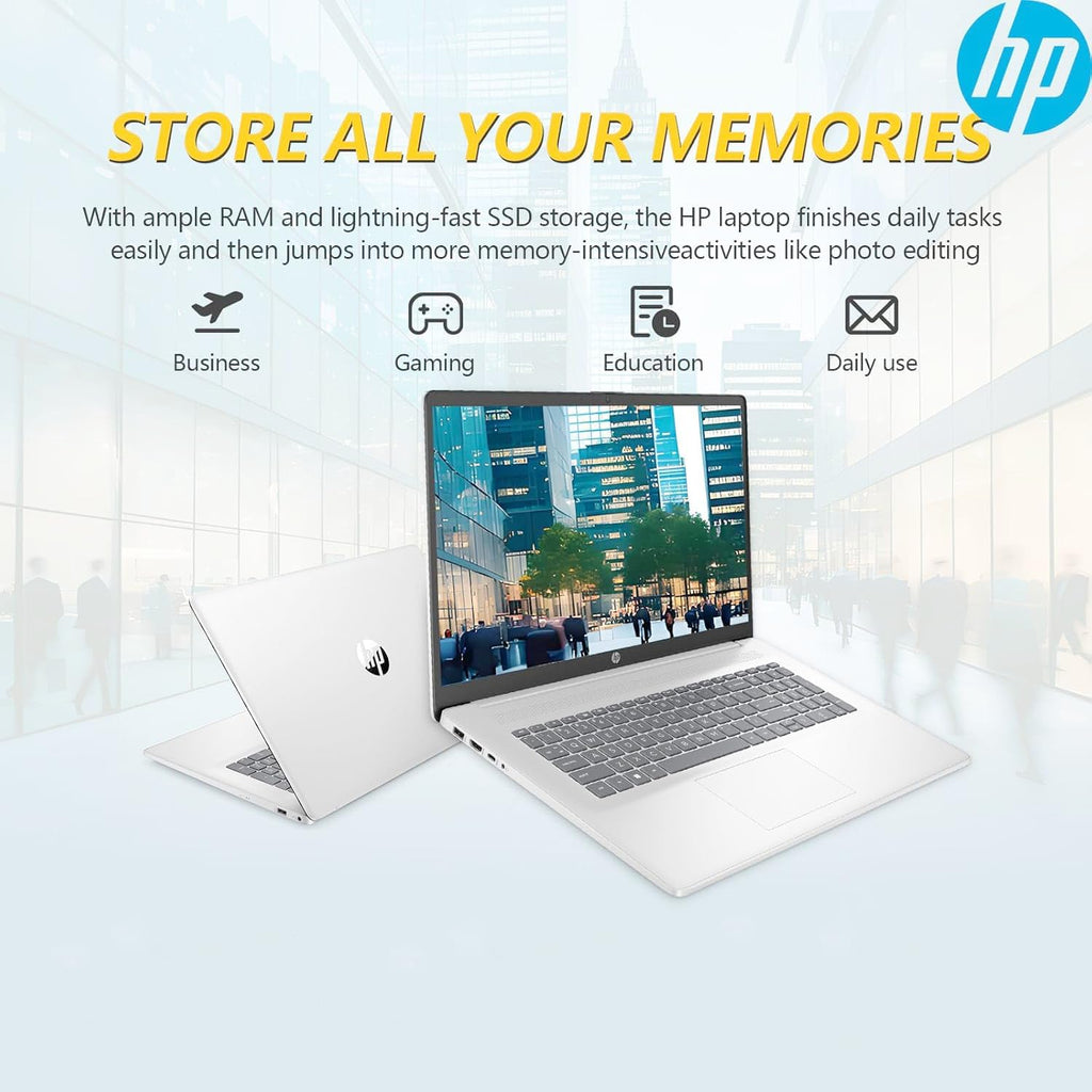 HP 17.3 inch Laptop with Lifetime Office 365 for The Web  Intel 13th 8 Cores i3 CPU (Beat 11th i5)  16GB RAM  256GB PCIe SSD Storage  10 Key Number Pad  Windows 11  No Mouse