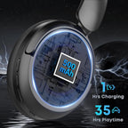 Bluetooth Headphones  Wireless Over Ear Bluetooth Headsets HiFi Stereo Foldable Headphones Black