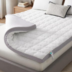 SAPHREAS Memory Foam Mattress Topper King Size, Back Pain & Pressure Relief, 3" Cooling Gel Memory Foam and 1" Soft Ventilated Mattress Pad Cover, 5-Zone Egg Crate Bed Topper
