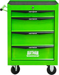 Iron-Top Rolling Tool Chest with Lockable Wheels and Side Handles, 7-Drawer Tool Storage Cabinet with Ball Bearing for Garage, Repair Shop, Required Assembly, Large Storage Capacity (Iron, 4-Green)