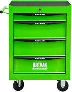 Iron-Top Rolling Tool Chest with Lockable Wheels and Side Handles, 7-Drawer Tool Storage Cabinet with Ball Bearing for Garage, Repair Shop, Required Assembly, Large Storage Capacity (Iron, 4-Green)