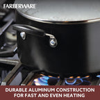 Farberware Smart Control Nonstick Cookware Pots and Pans Set, 14 Piece, Black