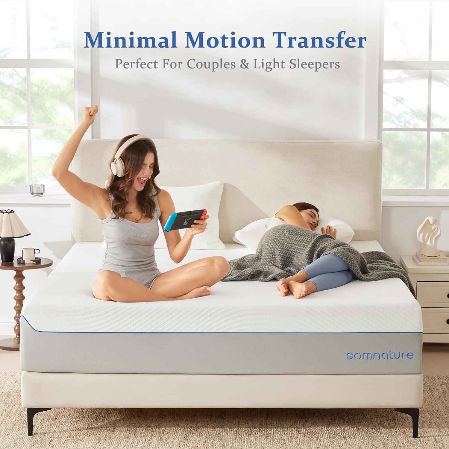 Queen Mattress in a Box, 10 Inch Cooling Gel Memory Foam Mattress for Pressure Relief & Deep Sleep, Medium Firm with Motion Isolation, CertiPUR-US Certified, Fiberglass Free
