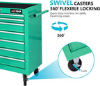 7 Drawers Rolling Tool Cart on Wheels, Multifunctional Organizer Tool Chest Tool Case, Trolley Tool Storage Tool Box for Workshop,Garage,Repair Shop (7 Drawers 24.2" W×12.9" D×29.9" H-Green)