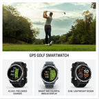 Garmin Approach® S44  Essential Golf GPS Smartwatch  AMOLED Display  On-Course Features  Silver Aluminum Bezel with Black Silicone Band