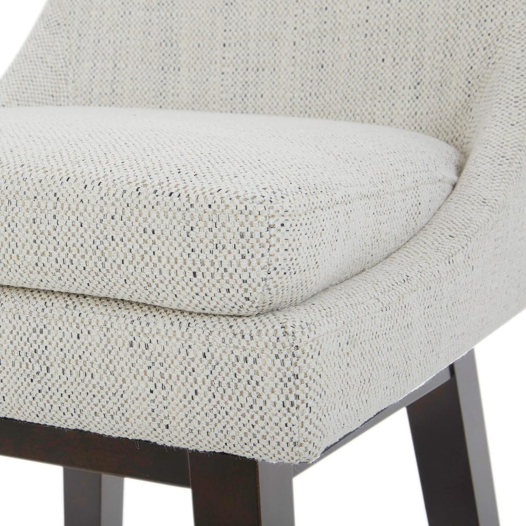 CHITA Bar Stools Set of 2, Counter Height Swivel Barstools, FSC Certified Morden Upholstered Fabric Counter Chairs with Back Support, 26.8" H Seat Height, Fabric in Ivory