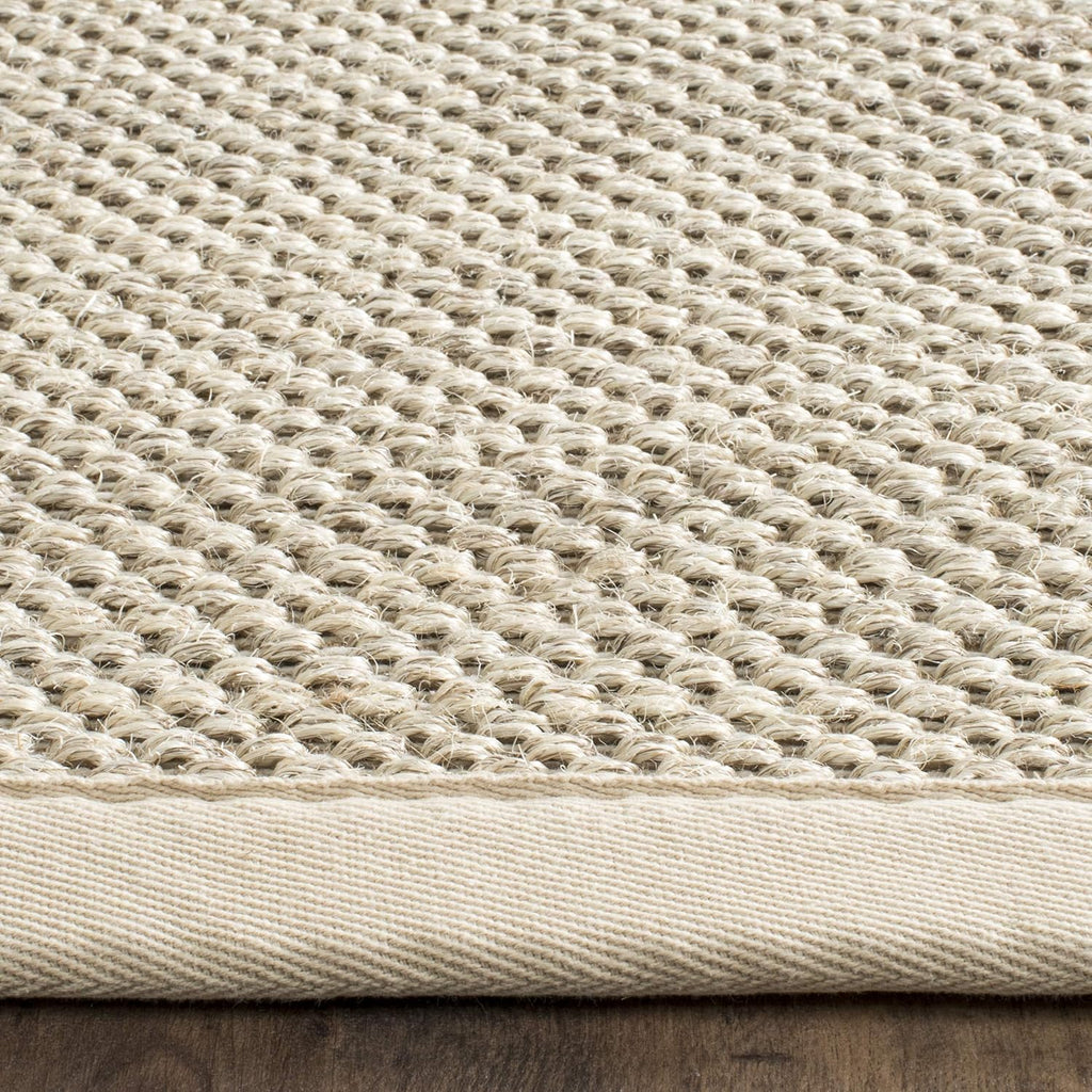 SAFAVIEH Area Rug 9' Square - Natural Fiber Collection - Marble & Beige, Sisal, Woven Design with Border (NF143C)