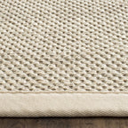 SAFAVIEH Area Rug 8' Square - Natural Fiber Collection - Marble & Beige, Sisal, Woven Design with Border (NF143C)