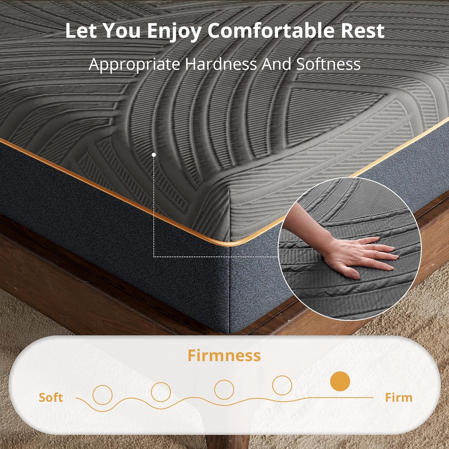 14 Inch Firm King Size Mattress in a Box, Copper Memory Foam King Mattress with Graphene Cooling Cover, Firm King Size Bed for Back Pain Relief, CertiPUR-US Certified, Foam Made in USA