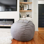 CordaRoy's Chenille Bean Bag-Convertible Bean Bag Chair-Machine-Washable Chenille Fabric Cover-for Basement,Living Room,Game Room,Dorm & More - Full Size - Charcoal | Made in The USA