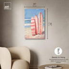 Art Remedy Modern Coastal Print Canvas, 20" x 30", Gallery Wrapped, Pink Surfboards