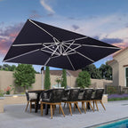 PURPLE LEAF 10' X 13' Patio Umbrella Outdoor Rectangle Umbrella Large Cantilever Umbrella Windproof Offset Heavy Duty Sun for Garden Deck Pool Patio, Navy Blue