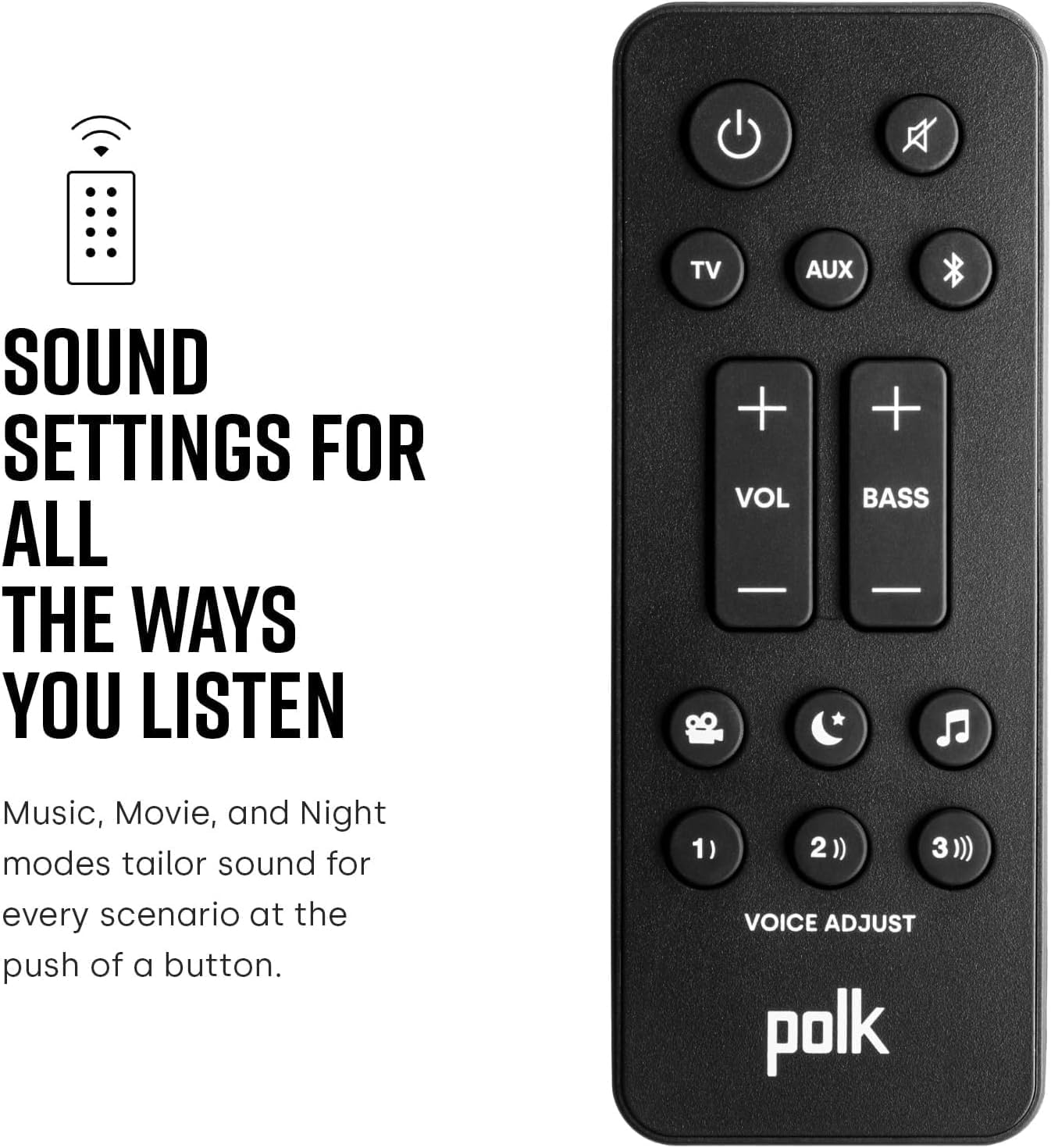 Polk Audio Signa S4 TV Sound Bar with Subwoofer - Dolby Atmos Audio VoiceAdjust & BassAdjust Technology  HDMI eARC  Wireless Subwoofer works with 8K  4K  & HD TVs  Bluetooth  Wireless Streaming