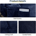 MAXYOYO Adjustable Floor Sofa Couch with 2 Pillows, Multi-Functional Bean Bag Bed, 5-Position Foldable Lazy Sofa Sleeper Bed with Armrest, Versatile Floor Seating for Reading, Navy, Double