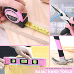 FASTPRO 177-Piece 20V Pink Cordless Lithium-ion Drill Driver and Home Tool Set, Lady's Home Repairing Tool Kit with Drill in Storage Case