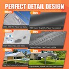 Carport Canopy 10'x20' Heavy Duty Replacement Cover, Garage Shelter Cover 800D Oxford Waterproof & UV Protected Tarp with Ball Bungees, Not Include Frame（Gray）