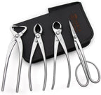 TianBonsai 4-PCS Bonsai Tool Set Including Concave Cutter Straight Edge Cutter Trunk Splitter And Bonsai Scissors Equip With Tool Bag