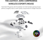 Razer Viper Ultimate Lightweight Wireless Gaming Mouse & RGB Charging Dock: Hyperspeed Wireless Technology - 20K DPI Optical Sensor - 74g Lightweight - 70 Hr Battery - Mercury White