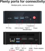 Beelink SER5 Mini PC AMD Ryzen 5 5500U(up to 4.0 GHz 6C/12T) Mini Computer with 16GB DDR4/500GB M.2 PCle4.0 SSD Support Triple Screen Display WiFi6 BT5.4 Type-C 2.5Gbps LAN